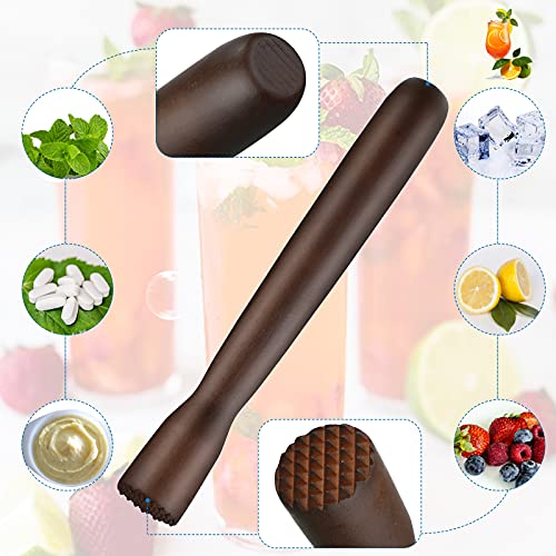 image for Patelai Wooden Cocktail Drinks Muddler Bar Muddler and 12 Inches Spira