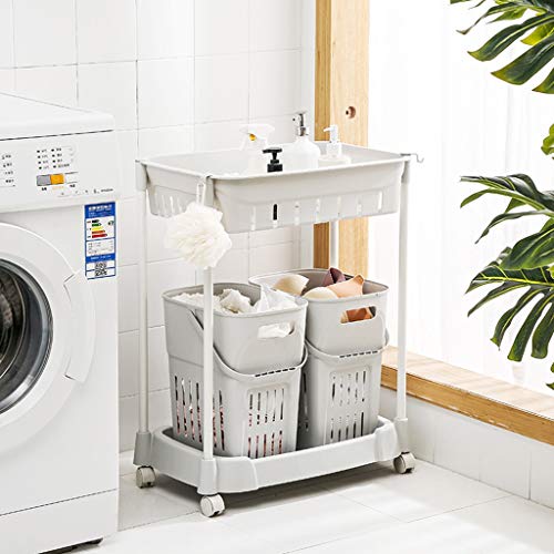 Panier à linge en plastique grand format 52.5 cm pour rangement de salle de bain
