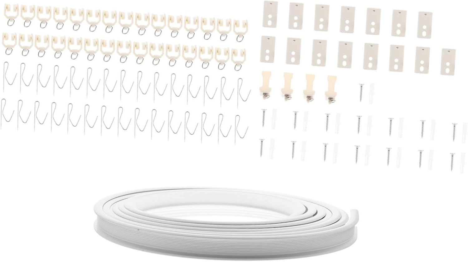 1set Ceiling Curtain Track System Silent Bendable Rv Bay Window Easy to Use