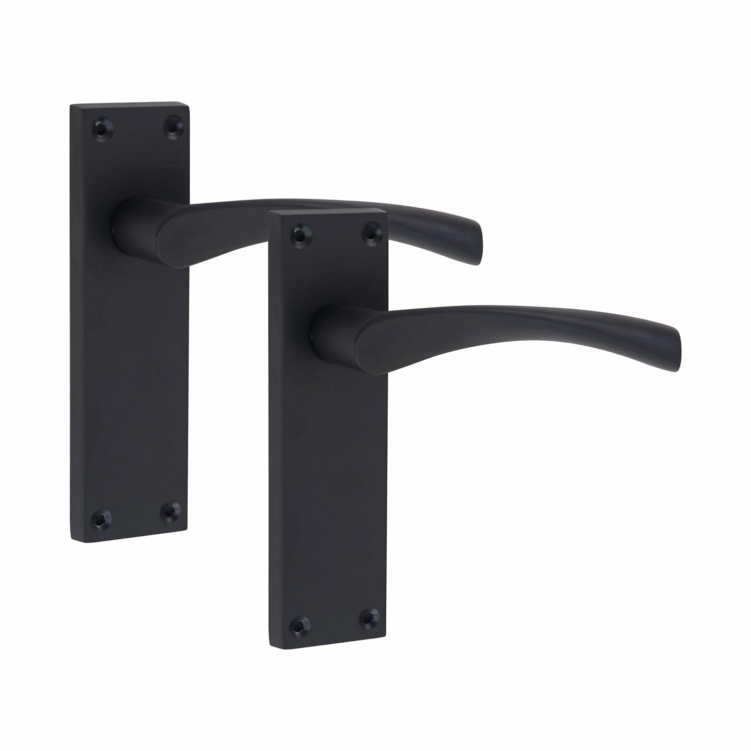 1 Pair Of Victorian Scroll Astrid Matt Black Lever Latch Internal Door Handles 150mm LongGolden Grace from B&Q