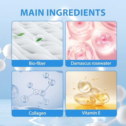 Generic Forehead Wrinkle Patches with Collagen and Vitaminer, Bio-fber Facial Patches to Smooth Forehead Wrinkles & Damascus Rosewater Deep Moisturizing Skin 7 PCS