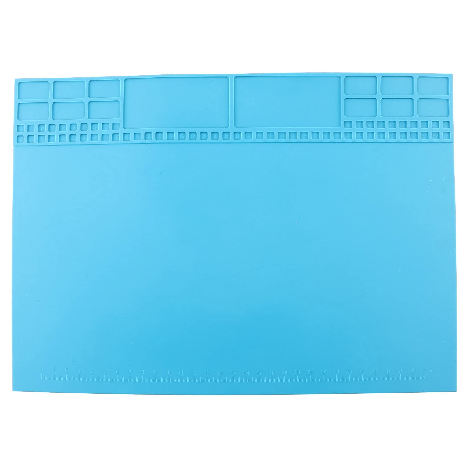 Klanata Large Soldering Mat, 350MM x 250MM Antistatic Silicone Pad with 500? Heat Insulation for Electronics Workstation (Light Blue)