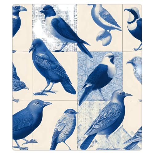 Cubierta magnética para lavavajillas Mexpekil geométrica con diseño de pájaros retro de 53x66 cm