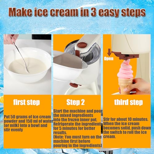 URJWAN Eismaschine, Vollautomatische Mini-Frucht-Softeismaschine, Gesunde, Milchfreie, Einfache HeimküChe, FüR Die Schnelle DIY-KüChe – Bild 6