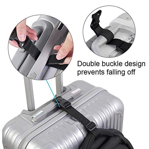 Luggage Straps,Two Add A Bag Suitcase Strap Belt,Adjustable Travel Attachment Accessories For Connect Your Three Luggage Together - 2 Pack(Black) #TOP4