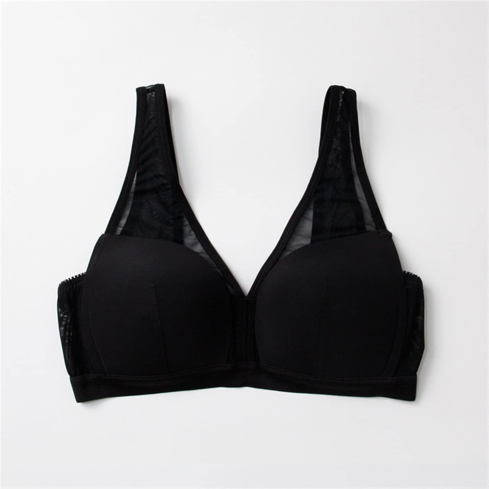 Top Corto Estivo Lingerie per Donna Reggiseni Senza Fili in Seta di gelso Trasparente con Spalline Larghe Bralette