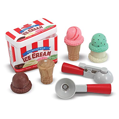 Melissa & Doug Scoop & Stack Ice Cream Cone Magnetic Pretend Play Set - The Original (Best For 3, 4, And 5 Year Olds) & Pizza Party Wooden Play Food (Best For 3, 4, And 5 Year Olds) #TOP1