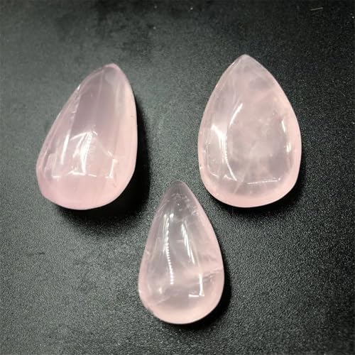 AtkitS Natürlicher Rosenquarz-Kristall, rosa Quarz, herzförmiger Wassertropfen-Kristall-Anhänger, Geschenk, Heimdekoration Wohnkultur