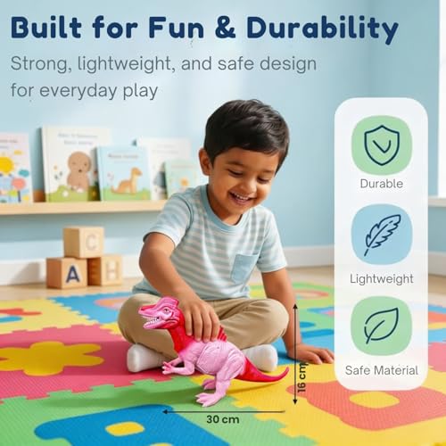 Image of ZESTHOME Big T-Rex Dinosaur Toy Set for Kids with Eggs, Rocks & Tree | Realistic Jurassic Dino Figure Playset | BPA-Free Non-Toxic Educational Gift Toy for Boys & Girls Age 3+