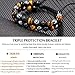 HASKARE Triple Protection Bracelet, Genuine Tigers Eye Black Obsidian and Hematite 8mm Beads Bracelet for Men Women, Crystal Jewelry Stone Bracelets Christmas Gifts for Men Bring Luck Prosperity