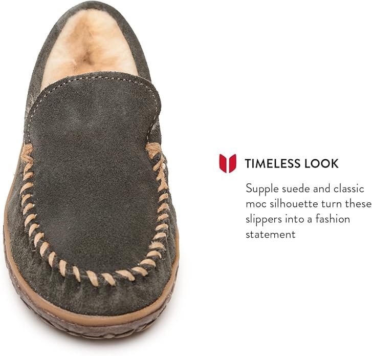 Minnetonka Women's Terese - Water-Resistant Suede Slippers with Fur Lining - Made with Genuine Sheepskin and MinnTREAD Rubber3