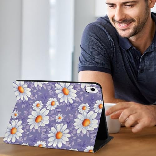 Slim tablet cover compatible iPad A16 11" violet daisy imprimé
