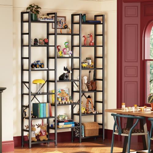 Huuger 6 Tier Bookshelf, 75'' Tall Bookcase with 17 Open Shelves, Black by Huuger - Used condition - Image 4
