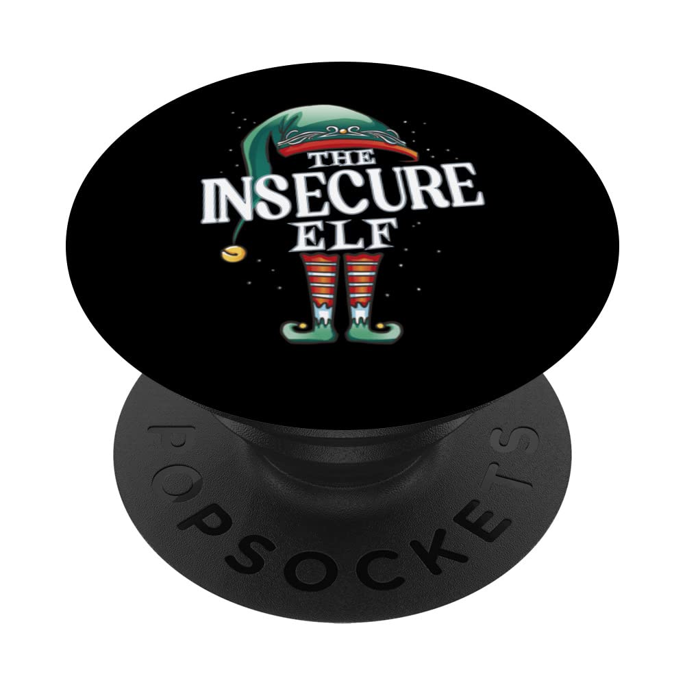 Insecure Elf Christmas Group Xmas Pajama Party PopSockets Swappable PopGrip, Black