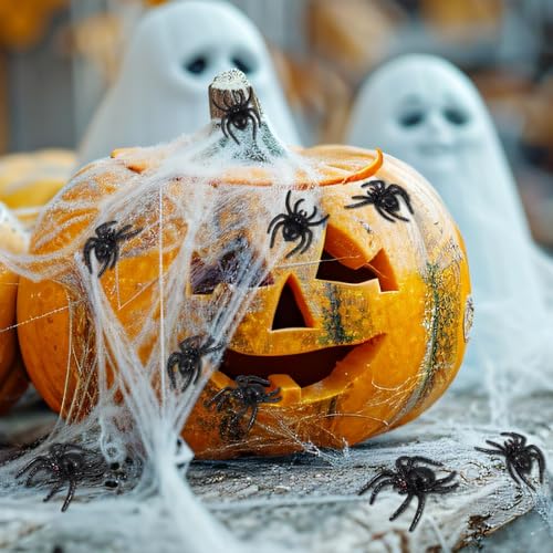 Ceeyoll 30 Stück Spinnen Halloween-Requisiten und Kunststoff-Spinnengestalten für Gruseliges Dekorations- und Partyspielzeug.