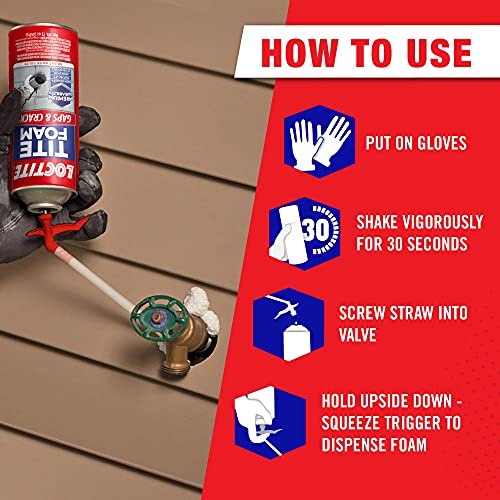 loctite tite foam gaps amp cracks spray foam sealant 12 fl oz can 1 pack - polyurethane expanding insulation
