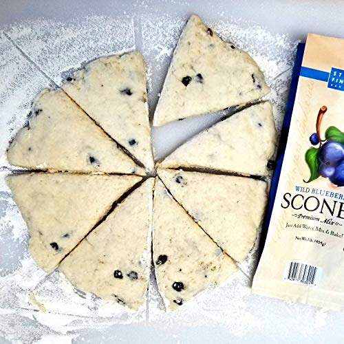 Sticky Fingers Scone Mix Variety Pack in 3 Flavors: (1) Wild Blueberry Scone Mix, (1) Cranberry Orange Scone Mix, and (1) Lemon Poppyseed Scone Mix (3 Bags Total, 16 Ounces Each)