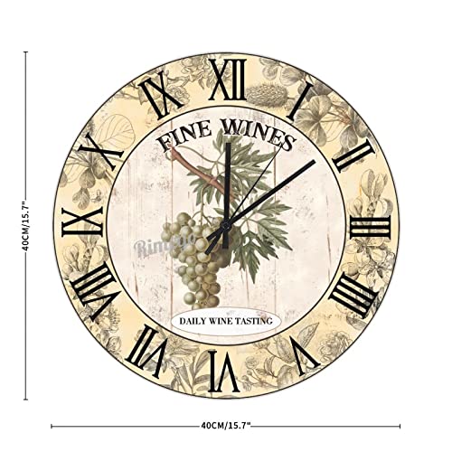 Horloge murale sans tic-tac rétro de 38 cm pour le sommeil - 3