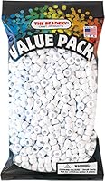 The Beadery 6 by 9mm Barrel Pony Bead, White, 900-Pieces