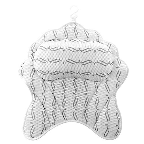 SMZCTYI Luxurious Bath Pillow, Ergonomic Spa Bath Pillows for Tub Neck Head and Shoulder Support Bath Accessories for Jacuzzi, Hot Tub