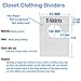 TraGoods 20 Pack White Clothing Rack Size Dividers Plus 60 Labels (1 Inch) and 40 Large Blank Labels, Large Rectangular Clothing Closet Dividers (Pearl White)