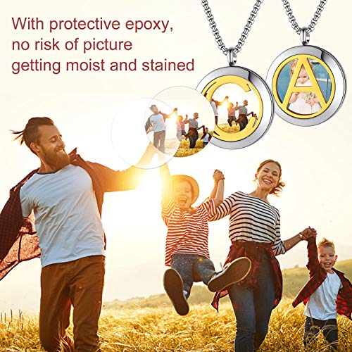 Findchic Small Photo Locket With Initials Stainless Steel Letter J Round Disc Pendant Necklace Custom Picture Personalized Necklace For Women Girls #TOP4