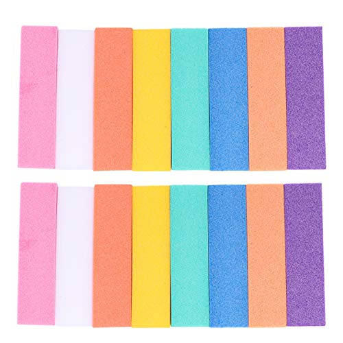 Beaupretty 16個ネイルファイル ネイルバッファー 研磨スポンジ マニ 用爪やすり 四面研磨 サンドペーパー付き