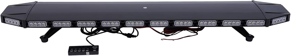 LED Strobe Light Bar,360° Illumination Coverage Work Light Bar Response Emergency Beacon Warn Tow Truck Amber White (47" 104LED)