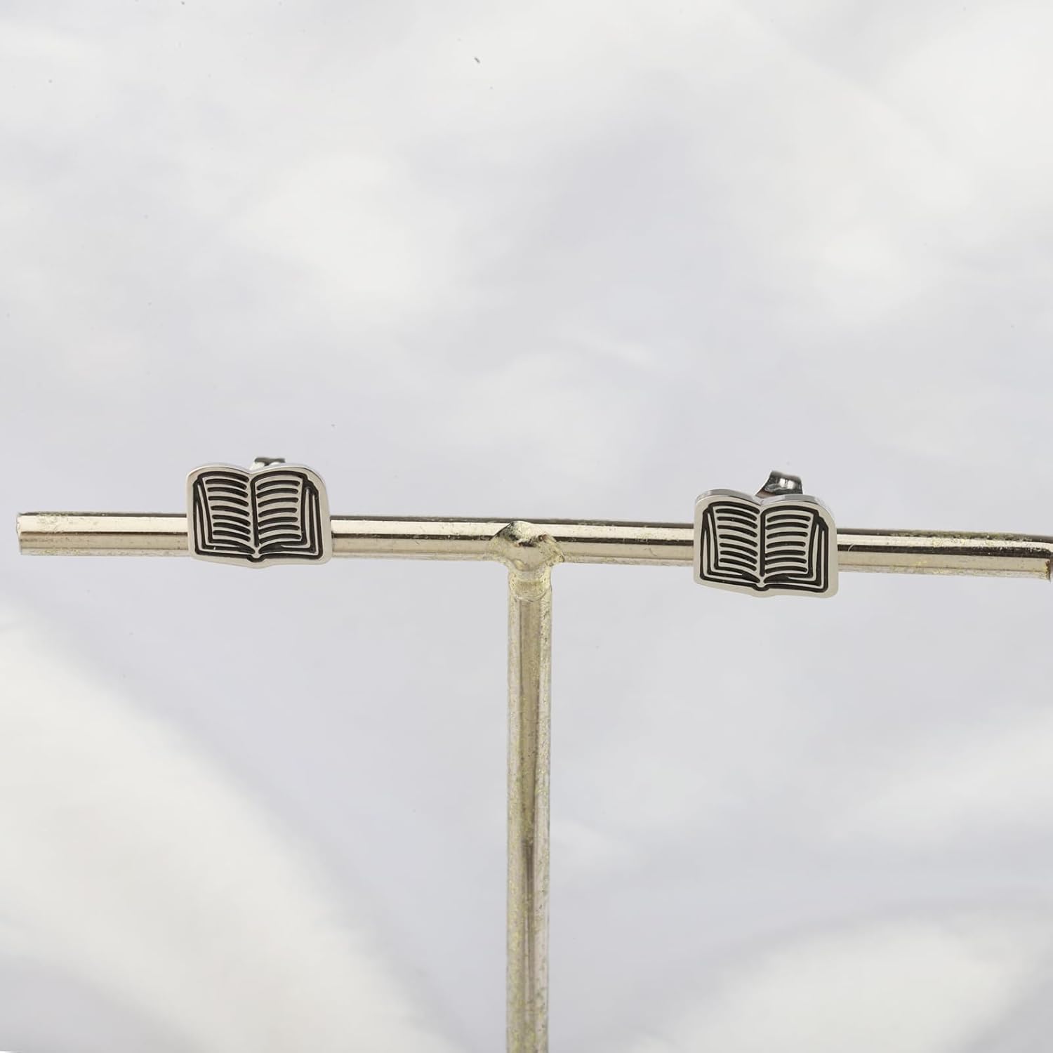 CENWA Book Stud Earrings Tiny Book Earrings Book Jewellery Bookish Gift for Book Lover - Image 3