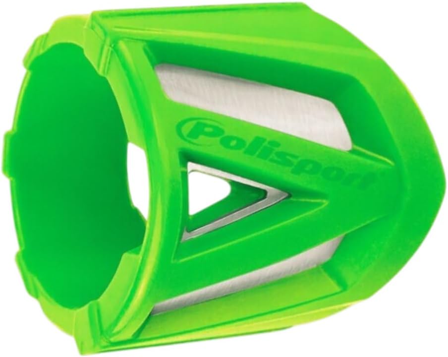 Polisport Silencer Protector (340-400mm/13.4-15.7in) - Durable Silicone-Metal Motorcycle Exhaust Guard, Easy Install, Universal Fit (Green)