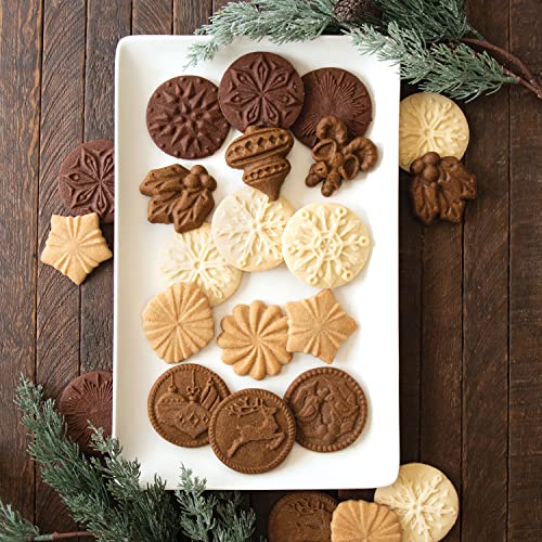 Nordic Ware Yuletide 01236 Yultide Cast Cookie Stamps, 3-Inch Rounds, Silver, Grey #TOP6