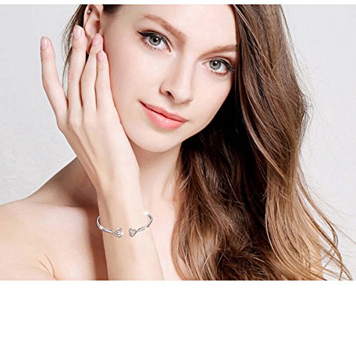 Daochong Sister Gift Sterling Silver Engraved Always My Sister Forever My Friend Double Love Heart Cuff Bangle #TOP1