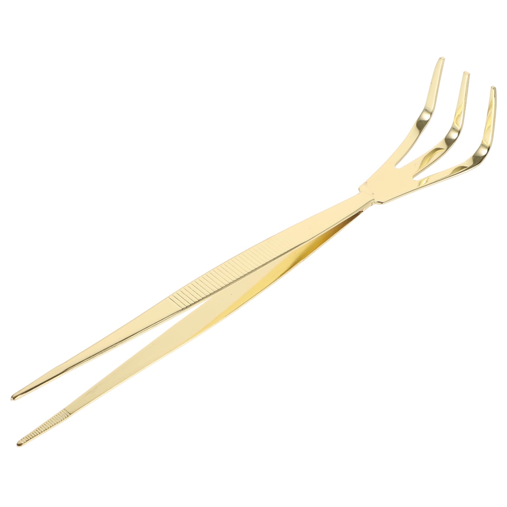 IWOWHERO Bonsai Tweezers Rake Craft Tweezers Straight Tweezers Bonsai Tool Supplies Crafting Tweezers Plants Tweezers for Crafts Bonsai Tools Garden Digging Tools Golden Stainless Steel