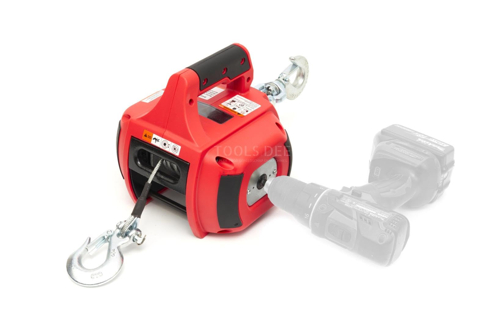 Trapano portatile HBM con argano, paranco e paranco trainato alimentato da 225 kg rosso