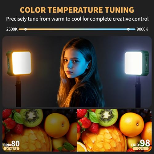 Image of Ailight Magnetic LED Video Light, CRI 98+ 2500-9000K - Green