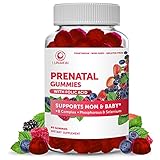Prenatal Vitamins Gummies for Women with Iron and Folic Acid, Chewable Multivitamin Gummy Without Corn Syrup 30 Day Supply