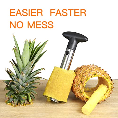 Image of Pineapple Corer and Slicer Tool, Premium Stainless Steel Pineapple Core Remover Tool with Detachable Handle, Super Fast and Easy Pineapple Cutter for Home & Kitchen (1)