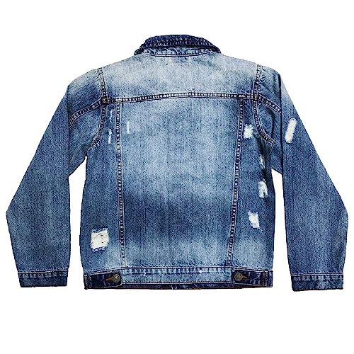 X RAY Boys Denim Jacket (Sizes 8-18), 100% Cotton & Cotton Flex Washed Fall Outerwear Trucker Casual Jean Jacket for Boys4