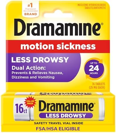 Dramamine Motion Sickness Less Drowsy, for Nausea Relief During T...