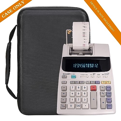 Aproca Estojo rígido de viagem, para calculadora de impressão de tinta Sharp EL-1801V e rolos de pap