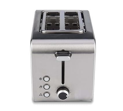 2-Slice Stainless Steel Pop-up Toaster with Cancel, Reheat Functions (AMI-TSS1-85Dx- 750 Watts, Steel)