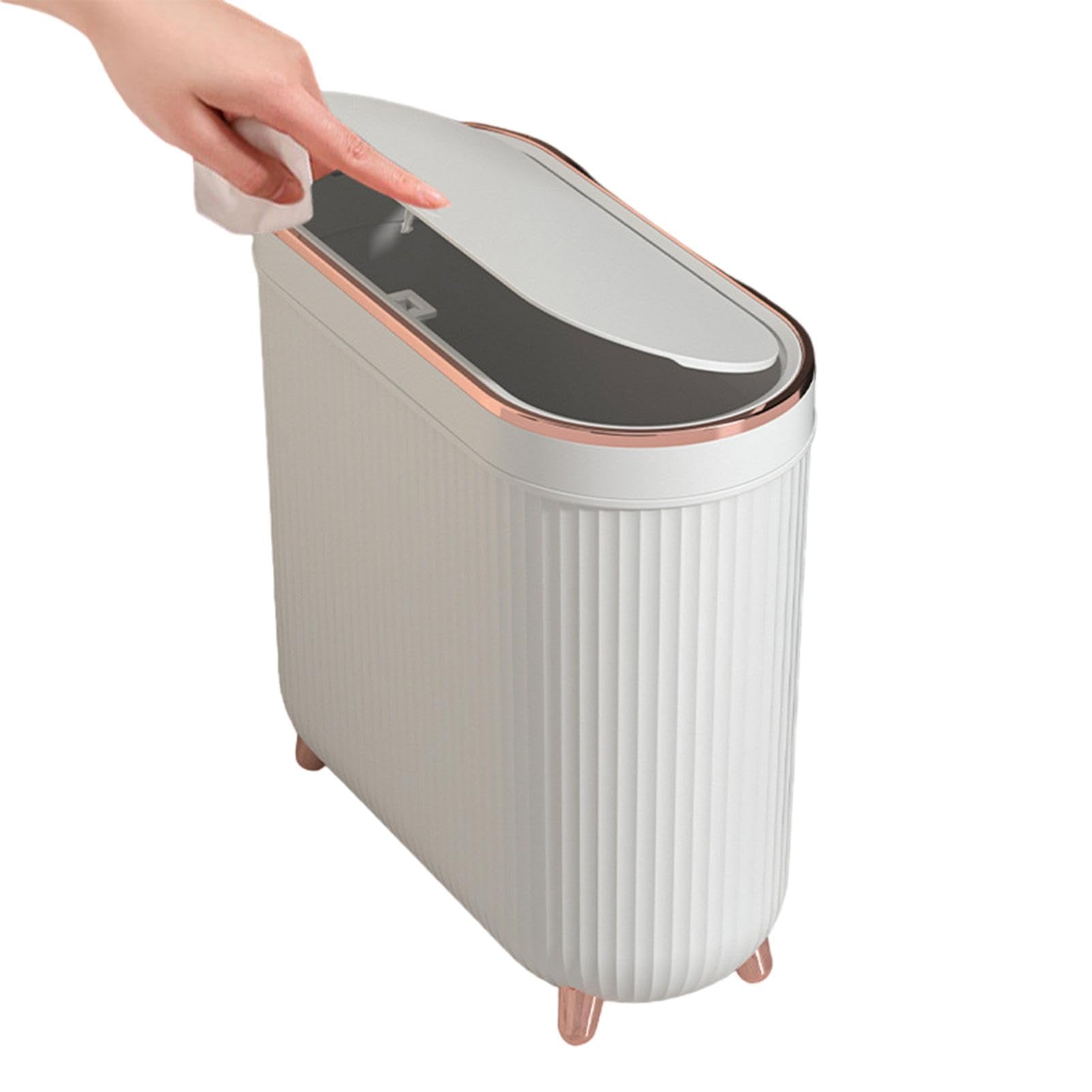 Contenedor De Basura De Basura Para Baño | Cubo De Basura De Papel | Higiénico Con Tapa, Basura De Basura Bajo El Fregadero, Basura Compacta Para Espacios