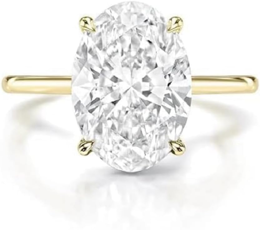 2-4CT Oval Moissanite Engagement Rings for Women Handmade Wedding Bridal Ring Set Solitaire Silver 10k 14k 18k Solid Gold Anniversary Promise Gifts For Her