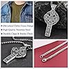 FaithHeart Celtic Knot Necklace for Boys Retro Style Celtics Cross Pendant Amulet Jewellery Stainless Steel Sturdy Chain Irish Gifts for Son Boyfriends #2