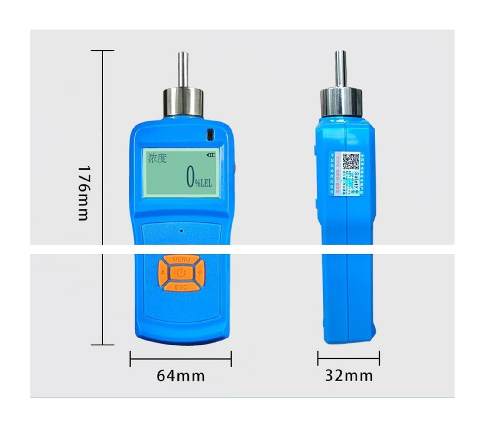 Gasdetektor, Tragbares Alarmgerät mit Pumpensaugfunktion, brennbarem Sauerstoff, Schwefelwasserstoff und Kohlenmonoxid-Gasdetektor für Arbeit, Zuhause(Formaldehyde)