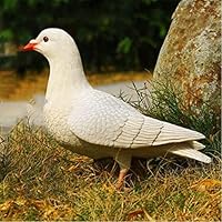  ピジョン 置物 ホワイト Amazon.co.jp: 鳩の置物 白 ピジョン 鳥 えんぎものの置物 とり