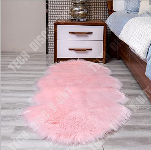 Peau de Mouton synthétique,Cozy Sensation comme véritable Laine Tapis en Fourrure synthétique, (50X 80 CM, Rose)