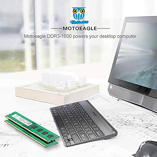Image of Motoeagle DDR3L-1600 UDIMM 8GB PC3 PC3L 12800U Non ECC Unbuffered 1.35V /1.5V CL11 2Rx8 Dual Rank 240 Pin UDIMM Desktop Memory Ram Module Upgrade