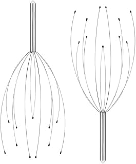 Scalp Massagers, 2 PACK Handheld Head Massage Tingler for Deep Relaxation, Hair Stimulation and Stress Relief. Scratcher for Man, Women, Kids and Pets（Silver）
