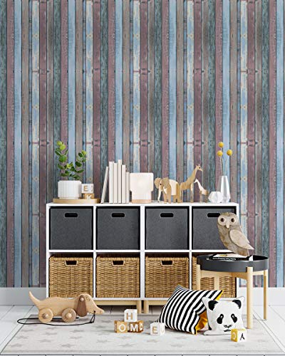 Image of DWELLSINDIA Verticle Wood Self Adhesive Wallpaper Waterproof, Scratch Resistant, Laminated 41x244 CM